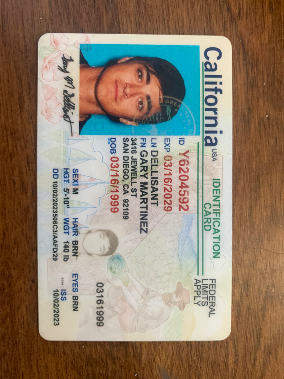 美国:CA州DL正面(USA:CA state DLs front only)