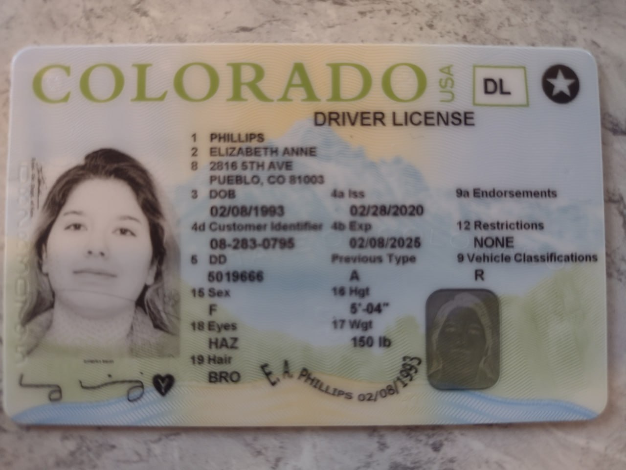 美国:CO州DL正面(USA:CO state DLs front only)