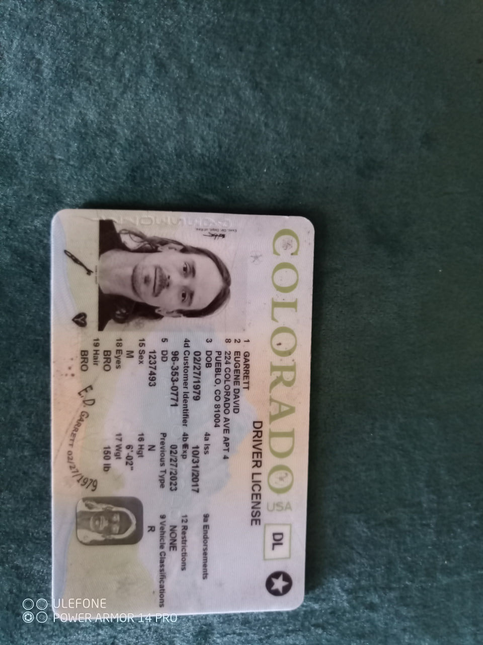 美国:CO州DL正面(USA:CO state DLs front only)